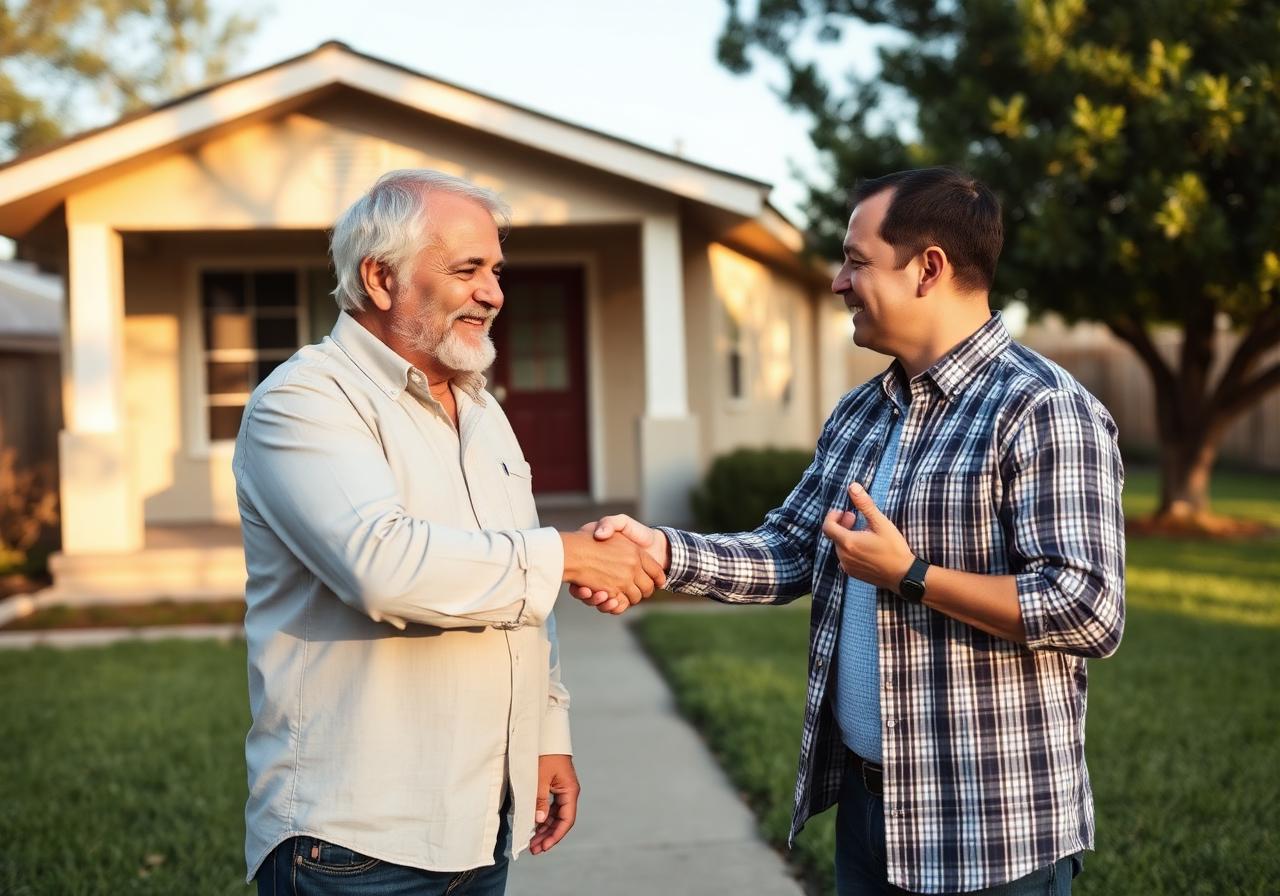 Homeowner shaking hands with a Sell My Corpus Christi House team member